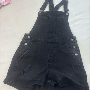 No Boundaries Charcoal Denim Overalls